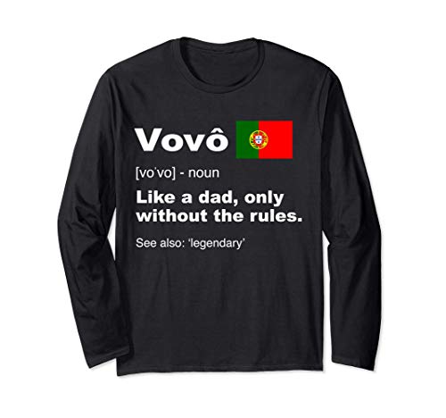 Definition Of Vovo Camisa Funny Portuguese Grandfather Manga Larga