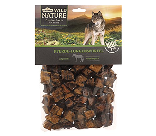 Dehner Wild Nature - Comida para Perros, Cubitos de pulmón de Caballo, sin aditivos, 200 g