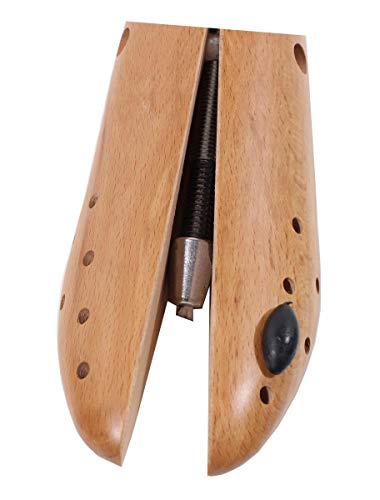 Delfa Alargador de zapatos de madera de haya, 1 unidad, con mecanismo de 2 vías, de metal, ancho y longitud extensible, beige, S 34-36 Da.