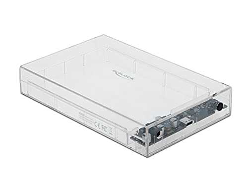 DeLOCK 42623 Caja para Disco Duro Externo Caja de Disco Duro/SSD Transparente 2.5/3.5"