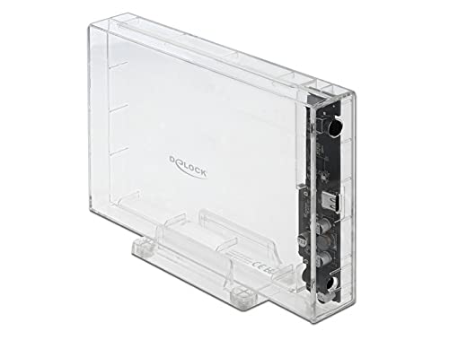 DeLOCK 42623 Caja para Disco Duro Externo Caja de Disco Duro/SSD Transparente 2.5/3.5"