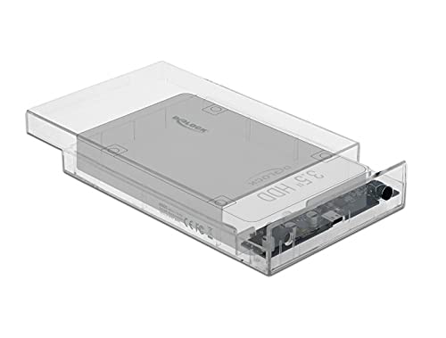 DeLOCK 42623 Caja para Disco Duro Externo Caja de Disco Duro/SSD Transparente 2.5/3.5"
