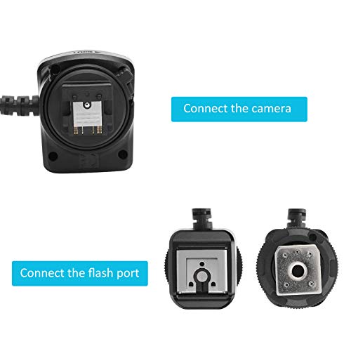 Deror MK-FA02 Cable de sincronización de Flash de cámara Cable de sincronización de Zapata TTL de 9,8 pies para cámara Sony y Linterna