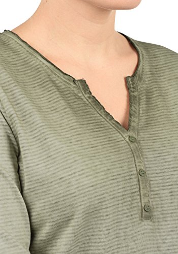 Desires Karina Camiseta Básica De Manga Larga Longsleeve con Cuello Redondo De 100% algodón, tamaño:M, Color:Aloe (3612)