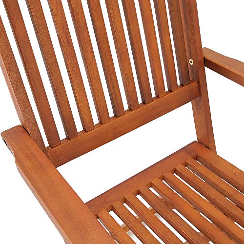 Deuba Set de 2 sillas 'Sydney' Plegables de Madera de Acacia Certificado FSC pre aceitada para jardín con reposabrazos