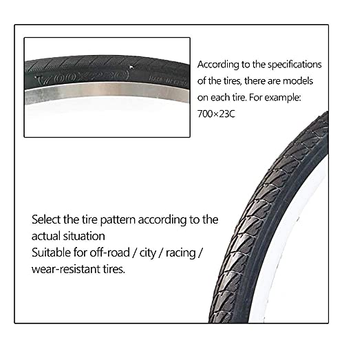 DFBGL Neumáticos de Bicicleta 700X23C, neumáticos de Entrenamiento para calvos Plegables de la Serie 700, Accesorios para neumáticos de Bicicleta de Carretera, neumáticos de Acero/plegab