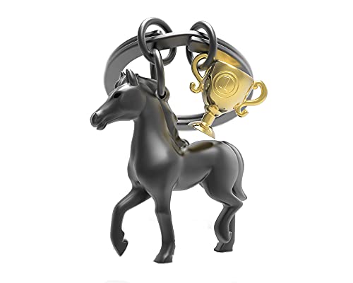 Dhink Llavero de caballo negro con trofeo de corte