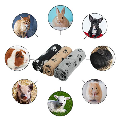 DIGIFLEX Grandes Mantas de Suave Felpa - para Perros, Gatos, Conejos y Otras Mascotas - Una Buena Adición a la Cama de Su Animal - Mantas para Perros - Mantas de Gatos - 3 Unidades - 68cm x 92cm