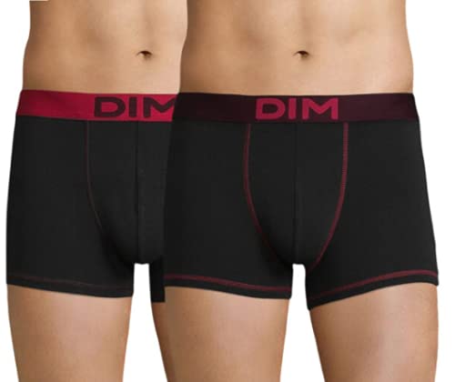 Dim Mix and Colors Bóxer, Multicolor (Noir CT Jaune Safran/Noir CT Bleu Marin/Noir CT Rouge Baie/Noir CT Aubergine Foncé 88r), Large (Pack de 4) para Hombre