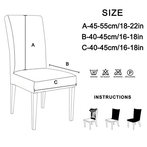 Dioxide Fundas para Sillas Pack de 4 Fundas Sillas Comedor, Fundas Elásticas Chair Covers Lavables Desmontables (Gris-Grueso,Paquete de 4)