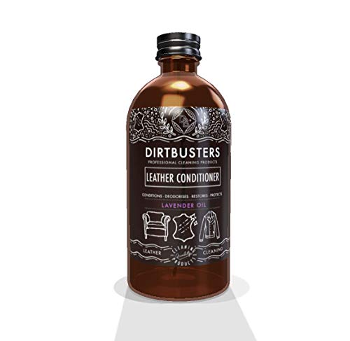 Dirtbusters - Juego de limpiador y acondicionador de cuero, 2 botellas de aceite de lavanda de 500 ml y un bálsamo de lavanda de 175 g, kit de limpieza de pH neutro