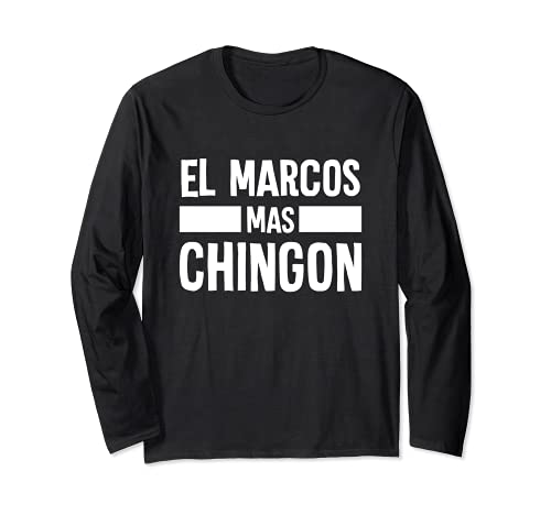 Diseño Gracioso de Nombre Hispano - Marcos Chingon Manga Larga