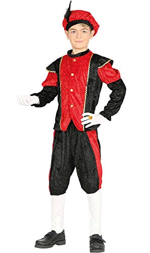 Disfraz de Paje Rojo y Negro para niño