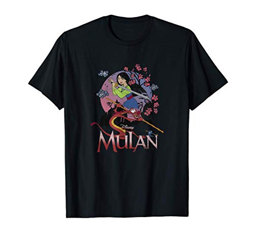 Disney Mulan And Mushu Collage Portrait Logo Camiseta