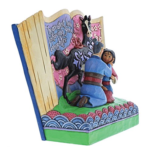 Disney Traditions, Figura de libro de Mulán y su padre "El mayor honor es tenerte a ti como hija", Enesco