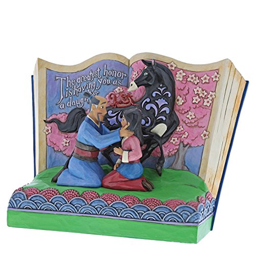Disney Traditions, Figura de libro de Mulán y su padre "El mayor honor es tenerte a ti como hija", Enesco