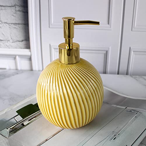 dispensador de loción DISEÑADOR DE SOAPOM Bomba DE Soap ENFOSED Botella DE CERÁMICA Prensa DE Prensa DE Prensa DE LOTIÓN DE LOTIÓN del HOTÓN DE Hotel Nordic Regalo (Color : Yellow)