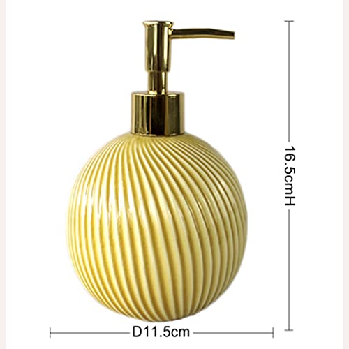 dispensador de loción DISEÑADOR DE SOAPOM Bomba DE Soap ENFOSED Botella DE CERÁMICA Prensa DE Prensa DE Prensa DE LOTIÓN DE LOTIÓN del HOTÓN DE Hotel Nordic Regalo (Color : Yellow)