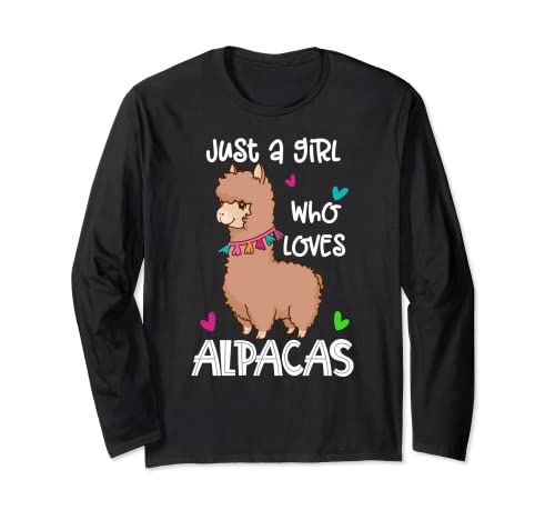 Divertido disfraz de alpaca de Lama – Just a girl who loves Alpacas Manga Larga