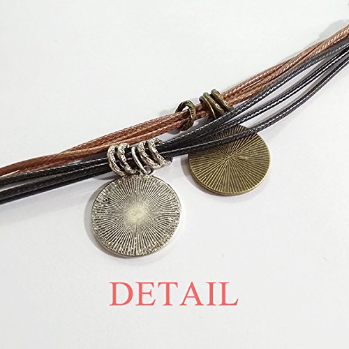 DIYthinker Classy Sassy Bit Smart Assy - Pulsera de cuerda de cuero doble para parejas