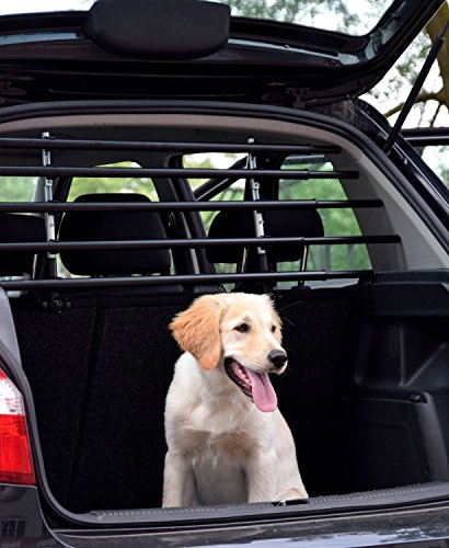 dobar Walky Barrier 62200 Separador Plegable para Maletero, para Perros, para Todo Tipo de Coches, 28-36 x 82-141 cm, Color Negro