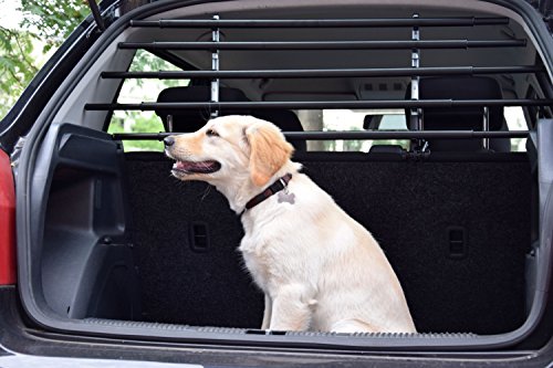 dobar Walky Barrier 62200 Separador Plegable para Maletero, para Perros, para Todo Tipo de Coches, 28-36 x 82-141 cm, Color Negro