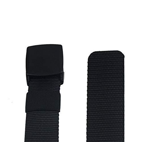 Dokpav Cinturón para Hombre, Nylon Canvas Military Táctico Cintura Para Hombres con Hebilla de Plástico,140cm Largo (Negro)
