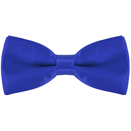 DonDon pajarita noble para niños - combinada y ajustable 9x 4,5 cm - de color azul - brillada con aire de seda