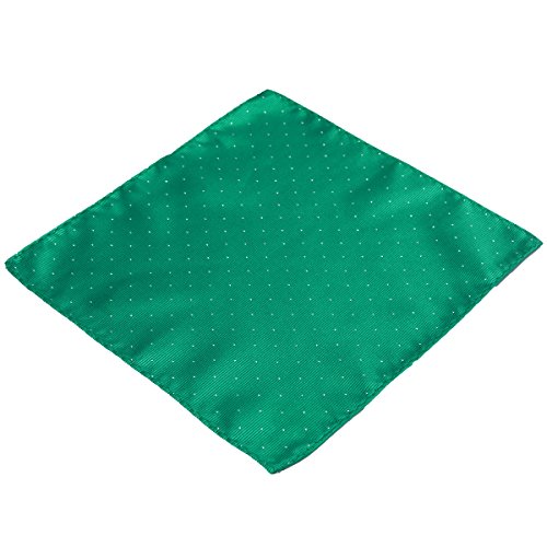 DonDon Pañuelos de bolsillo con puntos plateados hombre de 25 x 25 cm para ocasiones especiales - Verde