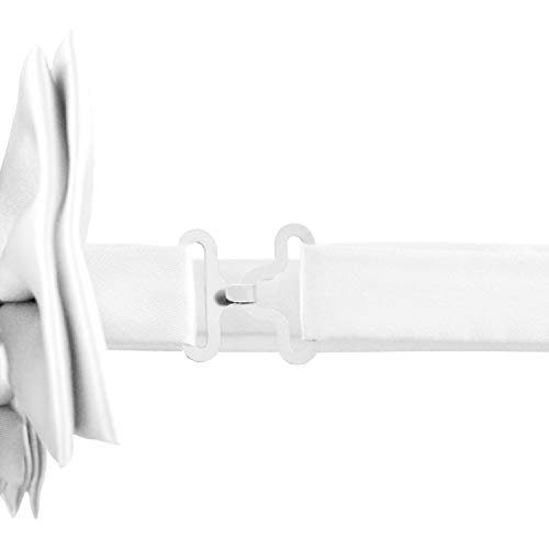 DonDon Tirantes para hombres ancho 3,5 cm en forma de Y, elásticos y ajustables en paquete de 2 con pajaritas adecuada 12 x 6 cm - Blanco