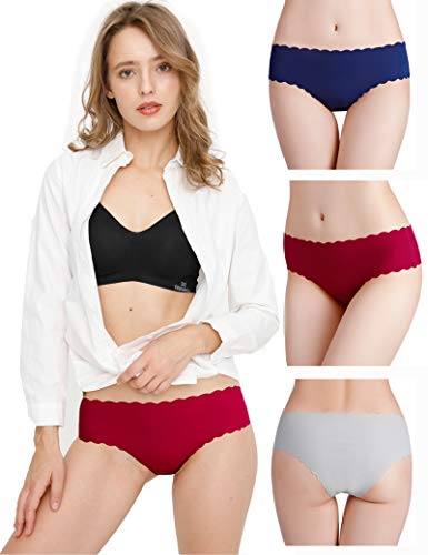 Donpapa Bragas para Mujer Pack sin Costuras Invisible Braguitas Microfibra Rayas Brief Bikini Culotte,Pack de 6 (Multicolor S )