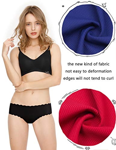 Donpapa Bragas para Mujer Pack sin Costuras Invisible Braguitas Microfibra Rayas Brief Bikini Culotte,Pack de 6 (Multicolor S )