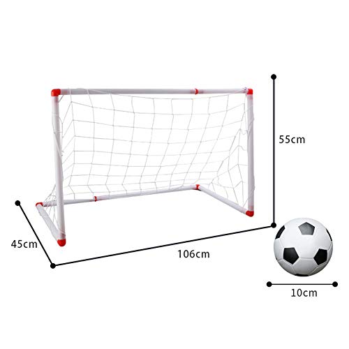 Doolland - Mini red de portería de fútbol para niños, con bomba de pelota, para entrenamiento de fútbol, para interiores y exteriores, apto para menores de 6 años, Y2494A1646M2KRLZE, 106 cm