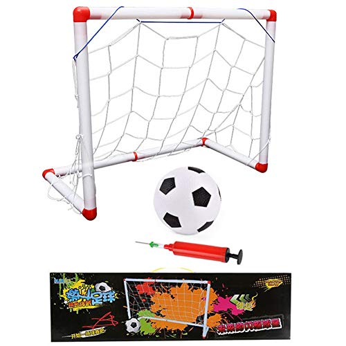 Doolland - Mini red de portería de fútbol para niños, con bomba de pelota, para entrenamiento de fútbol, para interiores y exteriores, apto para menores de 6 años, Y2494A1646M2KRLZE, 106 cm