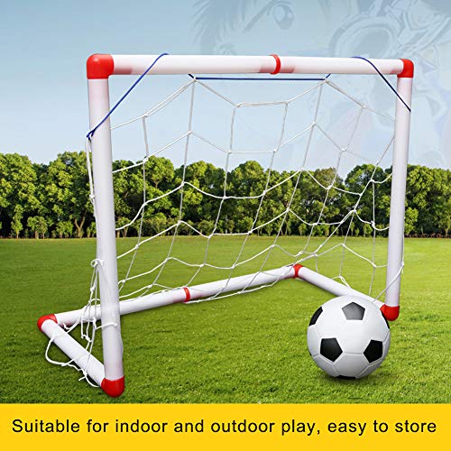 Doolland - Mini red de portería de fútbol para niños, con bomba de pelota, para entrenamiento de fútbol, para interiores y exteriores, apto para menores de 6 años, Y2494A1646M2KRLZE, 106 cm