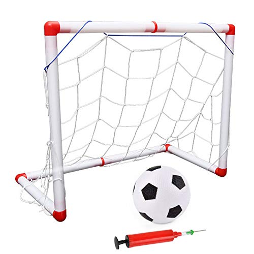 Doolland - Mini red de portería de fútbol para niños, con bomba de pelota, para entrenamiento de fútbol, para interiores y exteriores, apto para menores de 6 años, Y2494A1646M2KRLZE, 106 cm