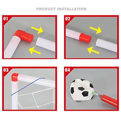 Doolland - Mini red de portería de fútbol para niños, con bomba de pelota, para entrenamiento de fútbol, para interiores y exteriores, apto para menores de 6 años, Y2494A1646M2KRLZE, 106 cm