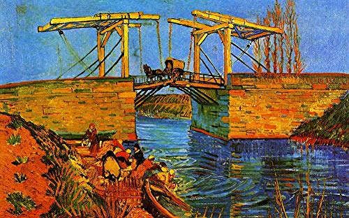 DOUBLETOP Langlois Bridge At Arles With Women -Vincent Van Gogh 1000 Piezas Rompecabezas De CartóN Para Adultos Hogar DecoracióN De Pared Rompecabezas Caja Marco