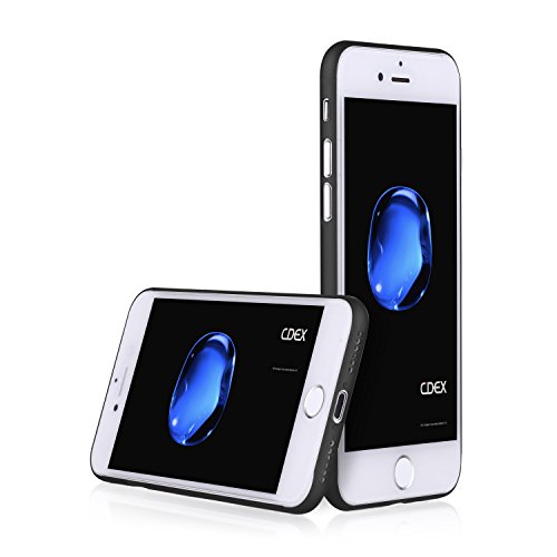 doupi UltraSlim Funda para iPhone 8 Plus / 7 Plus (5,5 Pulgadas) Carbon Fiber Look Fibra de Carbono Óptica, Finamente Estera Ligero Estuche Protección, Negro