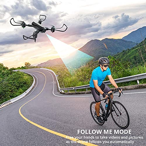 Dragon Touch Drone Plegable GPS con Cámara 1080P HD Avión con WiFi FPV Control Remoto Modo sin Cabeza RC Quadcopter Drone para Niños Principiantes Adultos (DF01G)