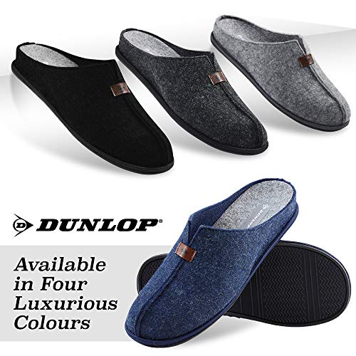 Dunlop Zapatillas Casa Hombre, Zapatillas Hombre Forro de Felpa, Pantuflas Hombre Suela Antideslizante, Regalos para Hombre y Adolescentes Talla 41-46 (43, Azul, Numeric_43)