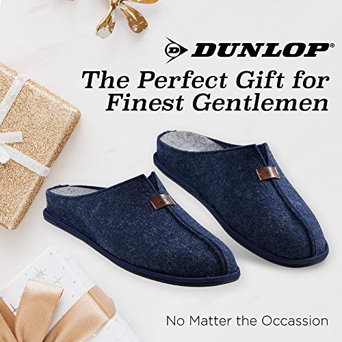 Dunlop Zapatillas Casa Hombre, Zapatillas Hombre Forro de Felpa, Pantuflas Hombre Suela Antideslizante, Regalos para Hombre y Adolescentes Talla 41-46 (43, Azul, Numeric_43)