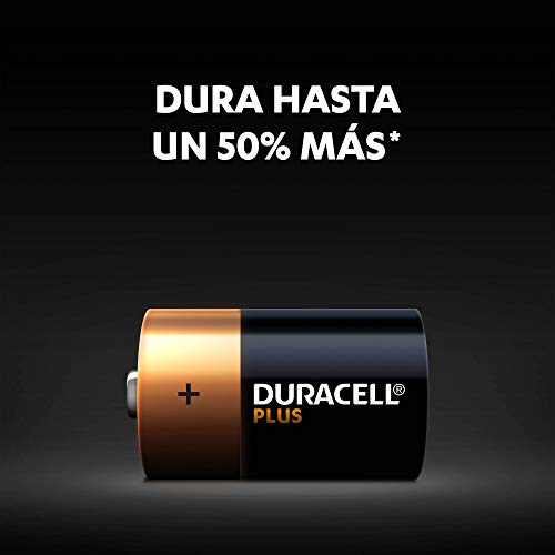 Duracell - Plus D, Pilas Alcalinas (paquete de 4) 1.5 Voltios LR20 MN1300, Exclusivo de Amazon