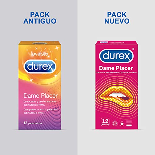 Durex Preservativos Dame Placer con Puntos y Estrías - 12 condones