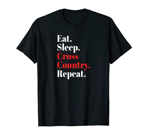 Eat Sleep Cross Country Repetir Eventos Equitación Regalo Camiseta