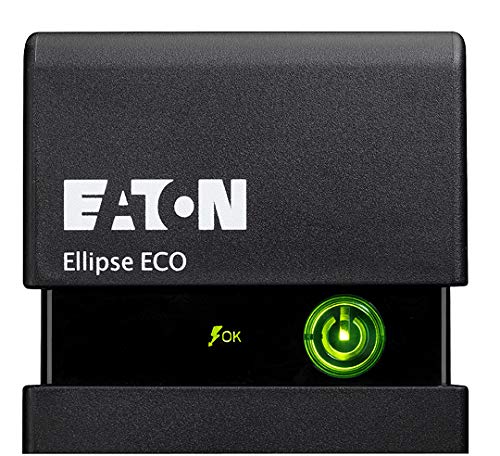 Eaton Ellipse Pro 650 DIN - Fuente de alimentación ininterrumpida (SAI) de 650 VA con protección contra sobrevoltaje (4 Salidas Schuko) y regulación de Voltaje (AVR) Negro (EL1200USBIEC)