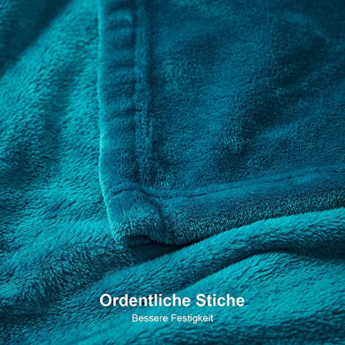 EHEYCIGA Manta Sofa Mantas para Cama Verde Azulado 240x220cm Microfibra Suave Acogedora Manta de Lujo para La Cama