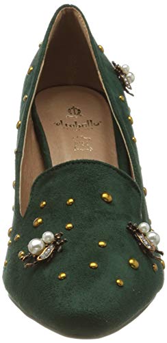 El Caballo Alanís, Zapato de tacón Mujer, Verde, 38 EU