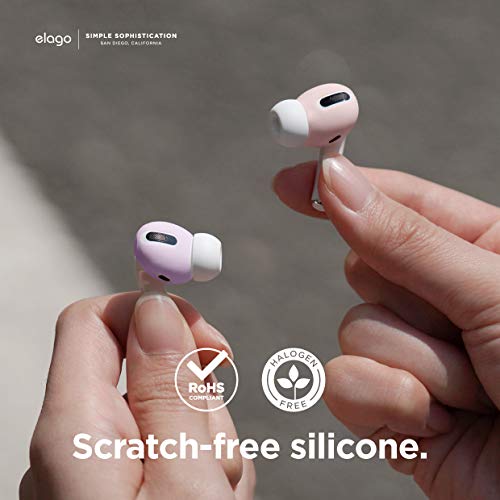 elago AirPods Pro Ear Tips Cover Secure Fit Diseñado para Apple AirPods Pro [Ajusta a la Funda] (Lovely Rosa / Lavanda)