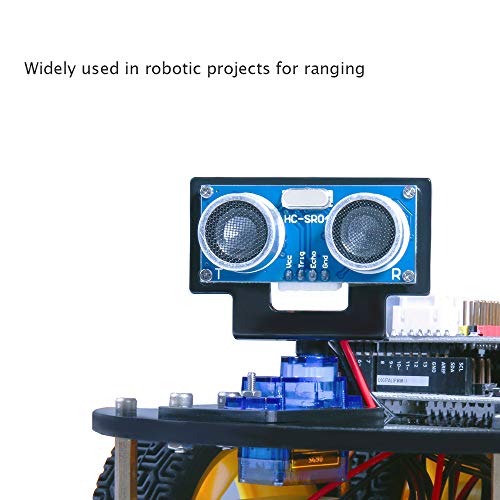 ELEGOO Sensor Ultrasonidos HC-SR04 Kits de Sensores de Distancia por Ultrasonidos Compatible con R3 MEGA Raspberry Pi, Hoja de Datos Disponible para Descargar para Arduino